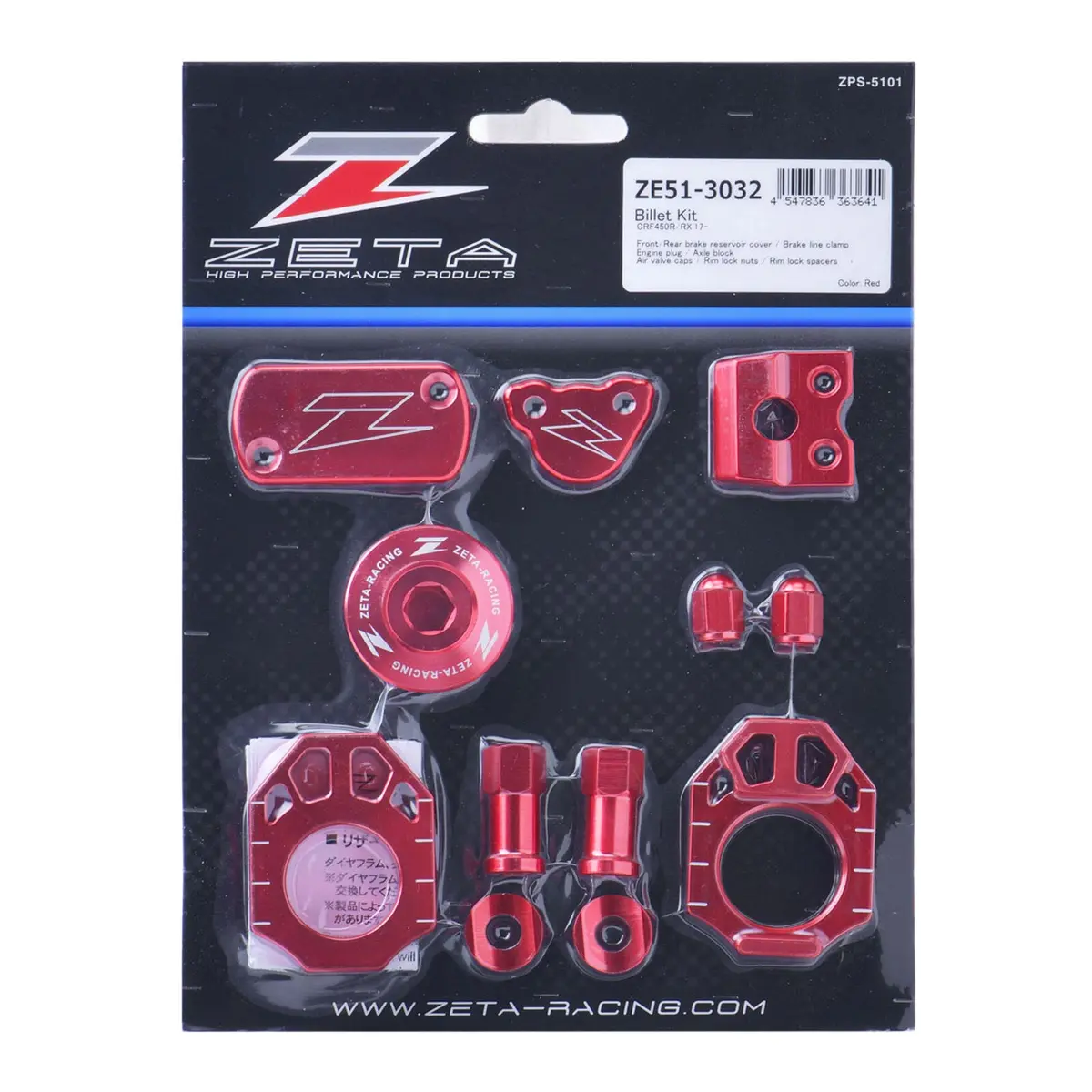 Zeta Billet Kit Crf450r/Rx - Red 1