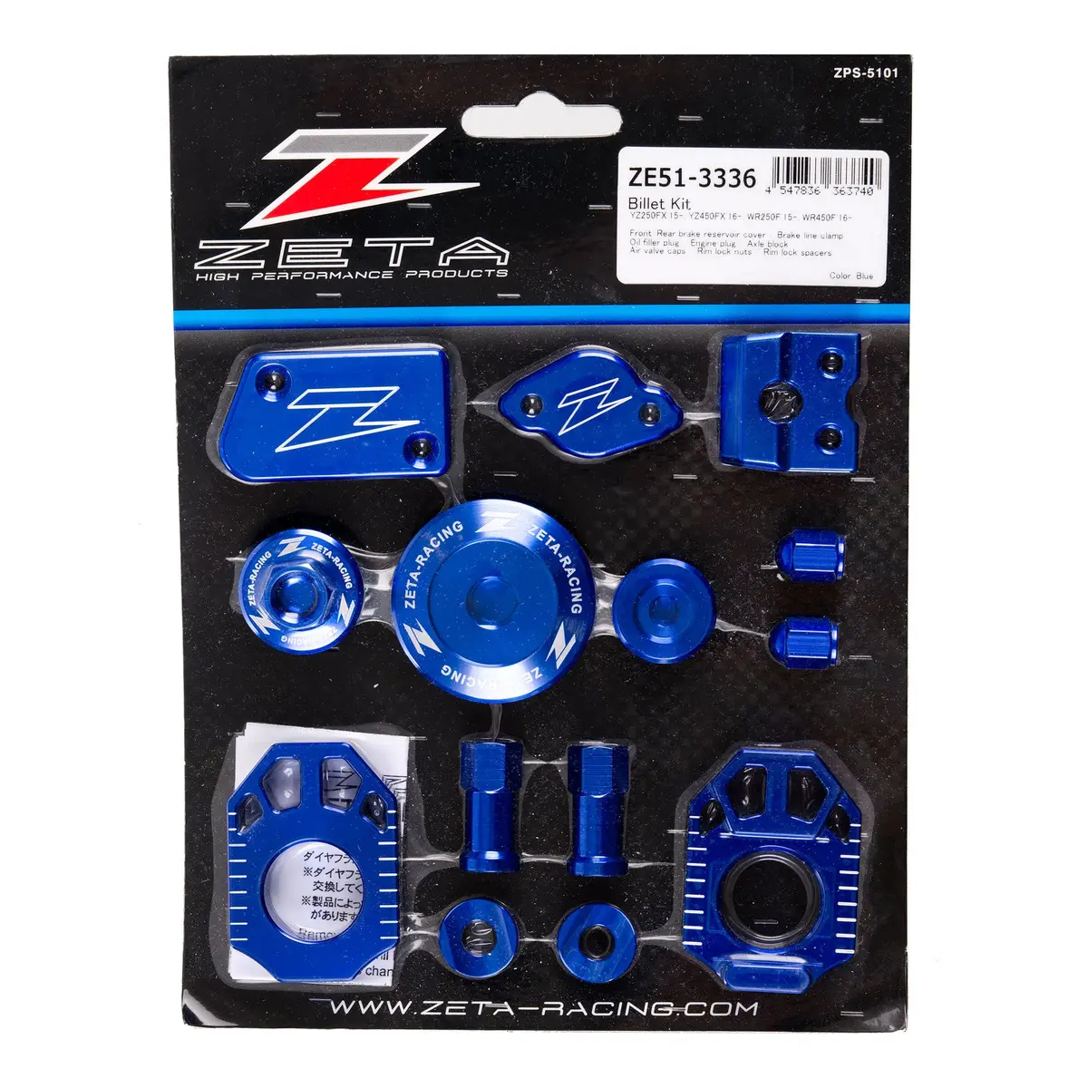 Zeta Billet Kit Yz250/450Fx - Blue 1