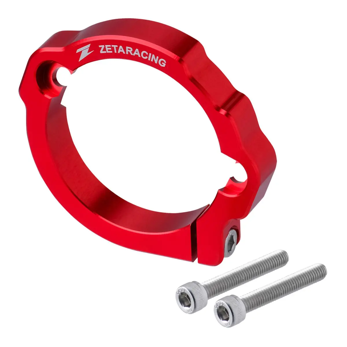 Zeta Exhaust Flange Guard Ktm Husqvarna Gasgas 2-Stroke - Red 1