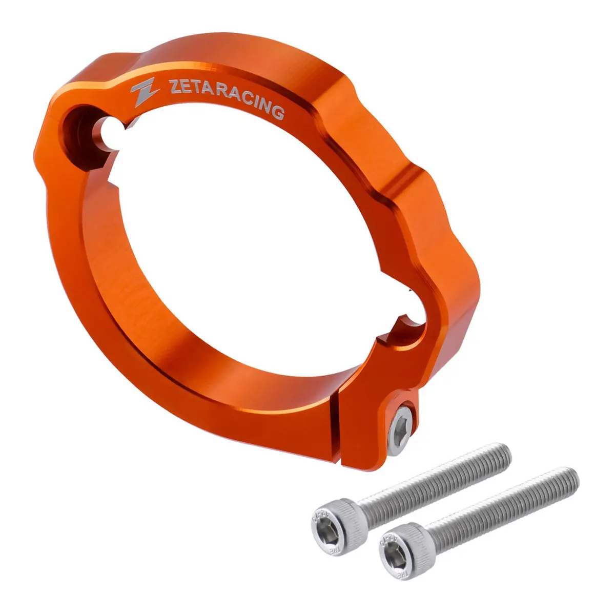 Zeta Exhaust Flange Guard Ktm Husqvarna Gasgas 2-Stroke - Orange 1