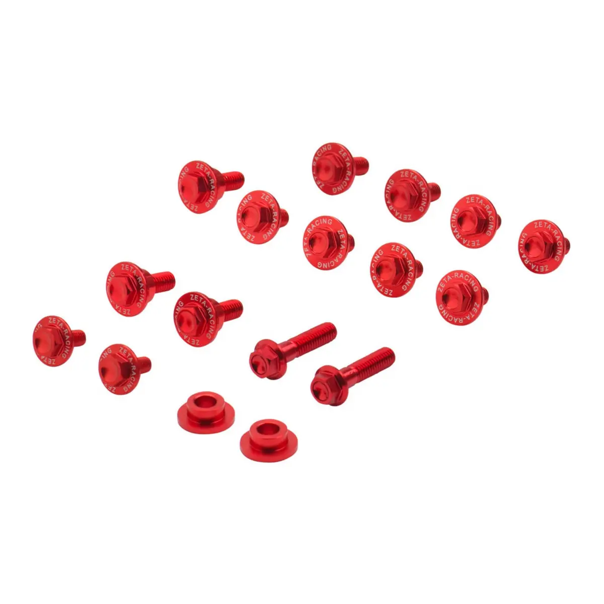 Zeta Aluminum Bolt Set For Plastics Honda Crf450r '21- 15 Pcs - Red 1
