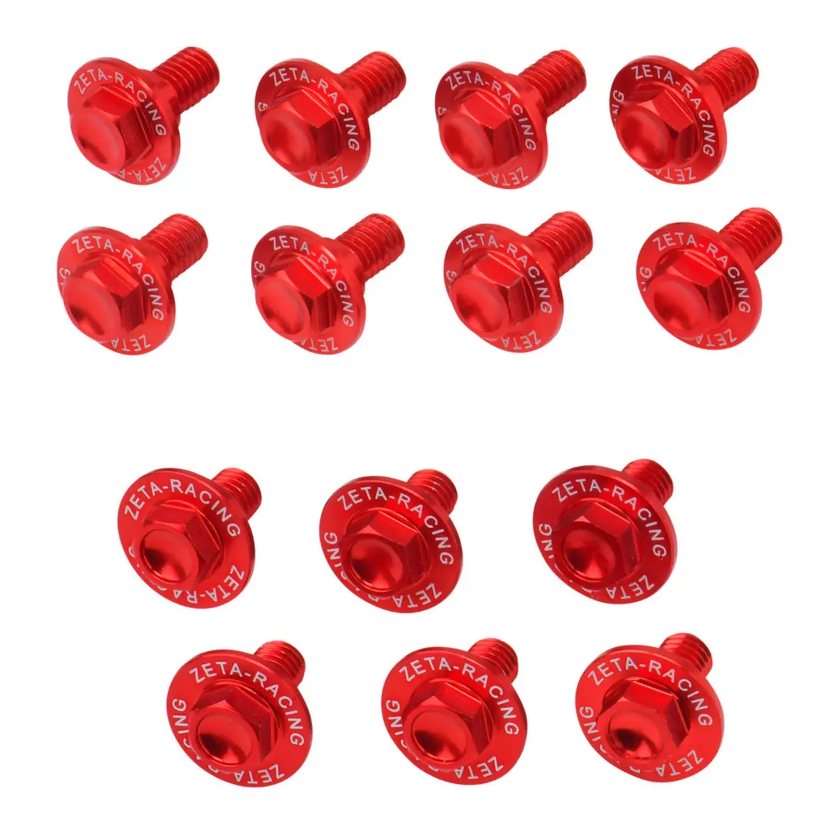 Zeta Aluminum Bolt Set Plastics Suzuki Drz400s/Sm 14 Pcs - Red 1