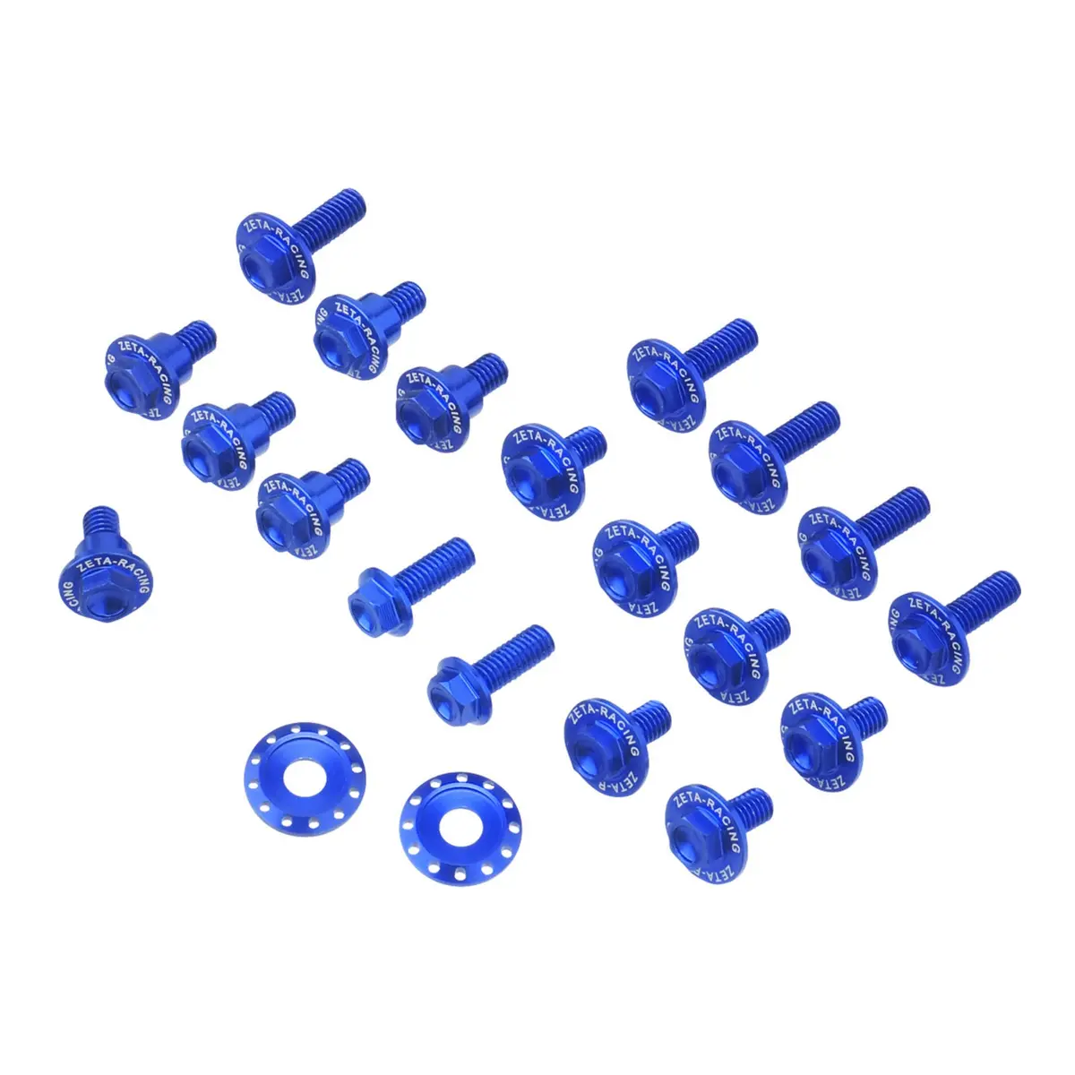 Zeta Aluminum Bolt Set Plastics Yamaha Yz125/250 '22- 21 Pcs - Blue 1