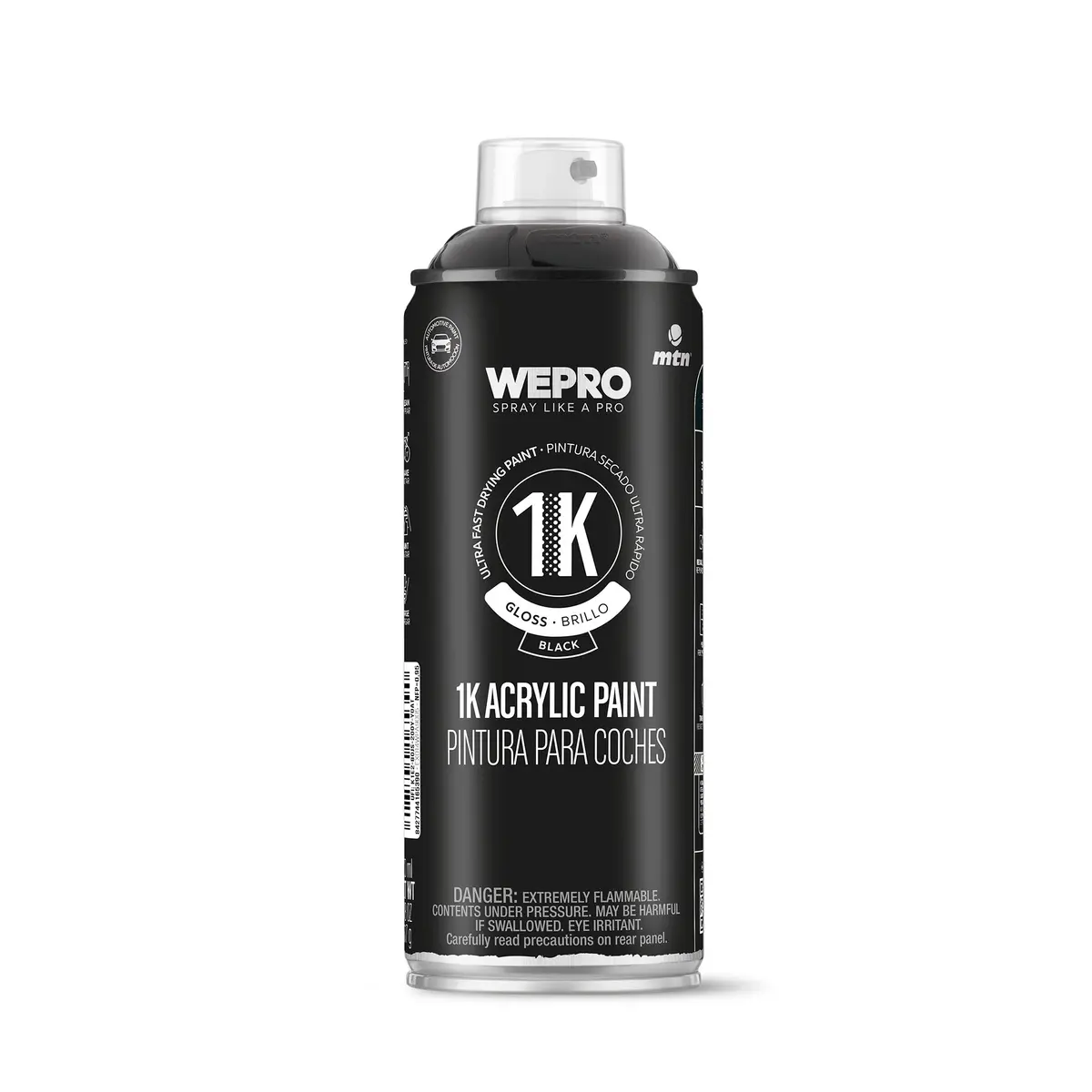 Mtn Wepro 1K Acrylic Paint - Black Gloss 400Ml 1
