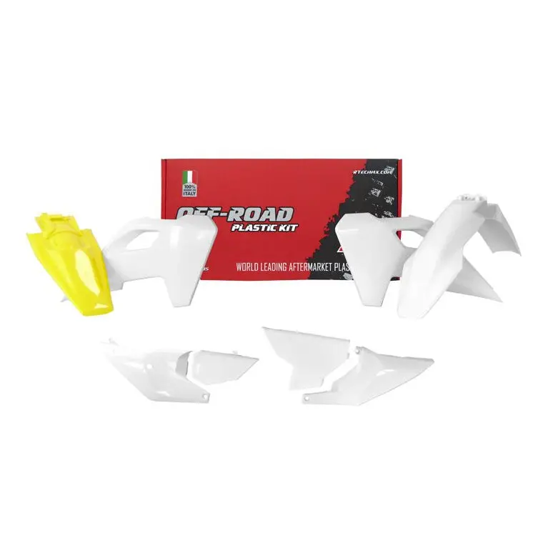 Plastics Kit Rtech 6 Piece White Yellow Husqvarna Fe250 Fe350 Fe450 Te150 Te250 Te300 2024 1