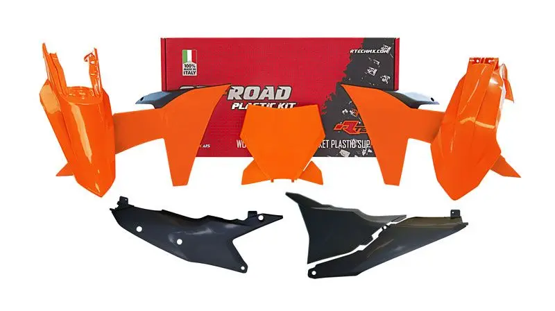 Plastics Kit Rtech 6 Piece Orange Black Ktm Sx Sx-F Xc Xc-F 1