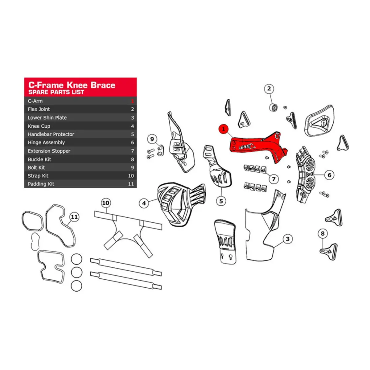 Leatt C-Frame C-Arm Aluminium - Forged Right 1