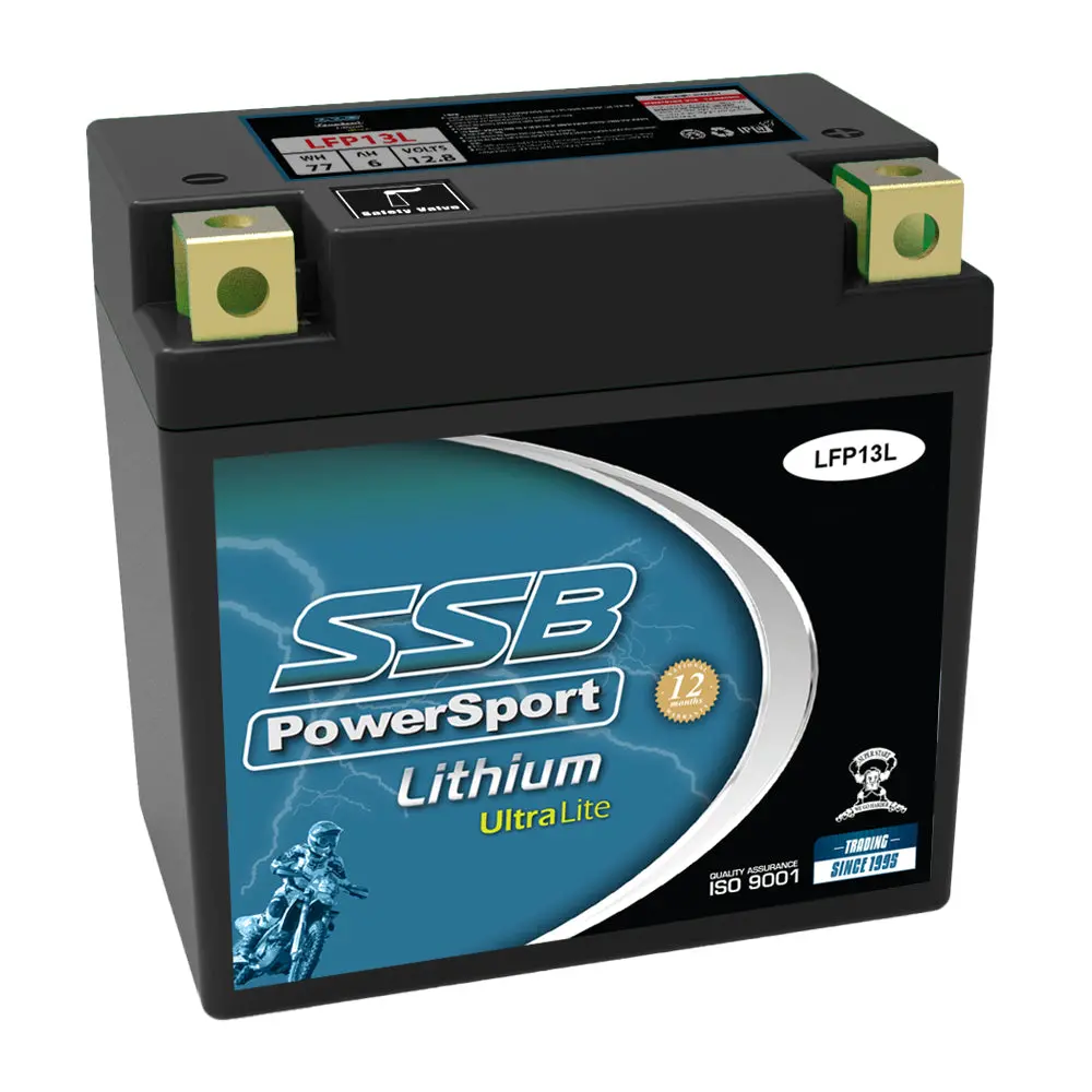 Motorcycle And Powersports Battery Lithium Ion Phosphate 12.8V 6Ah By Ssb High Performance 1