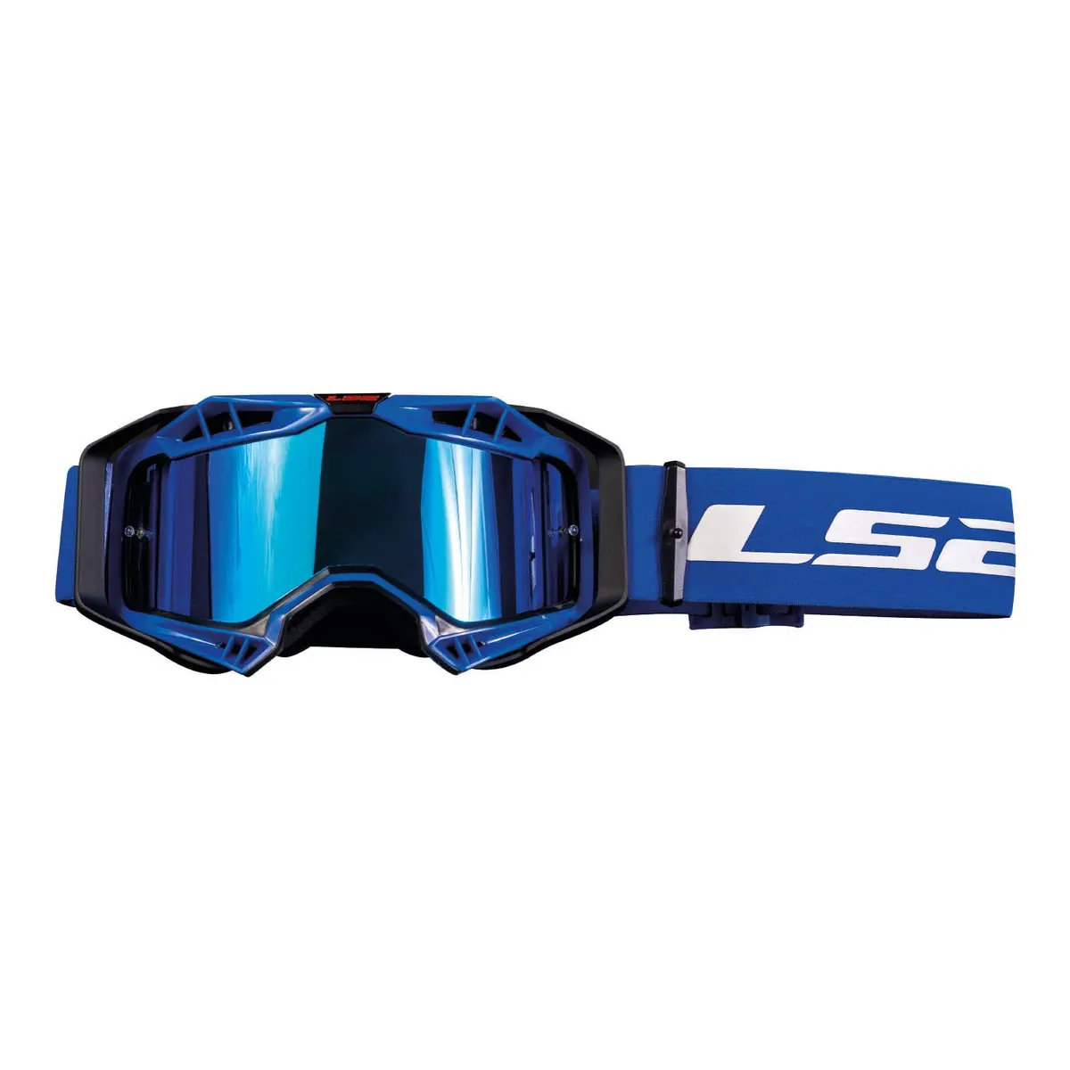Ls2 Aura Pro Goggle - Blue With Iridium Lens 1