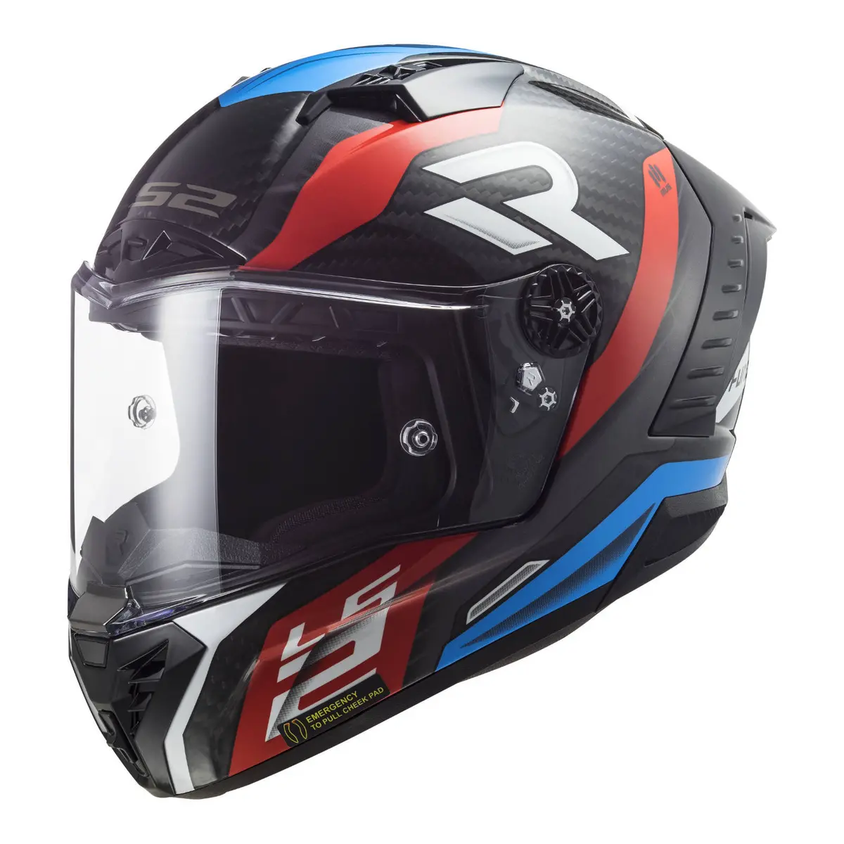 Ls2 Ff805c Thunder Carbon Supra Helmet - Red / Blue 1