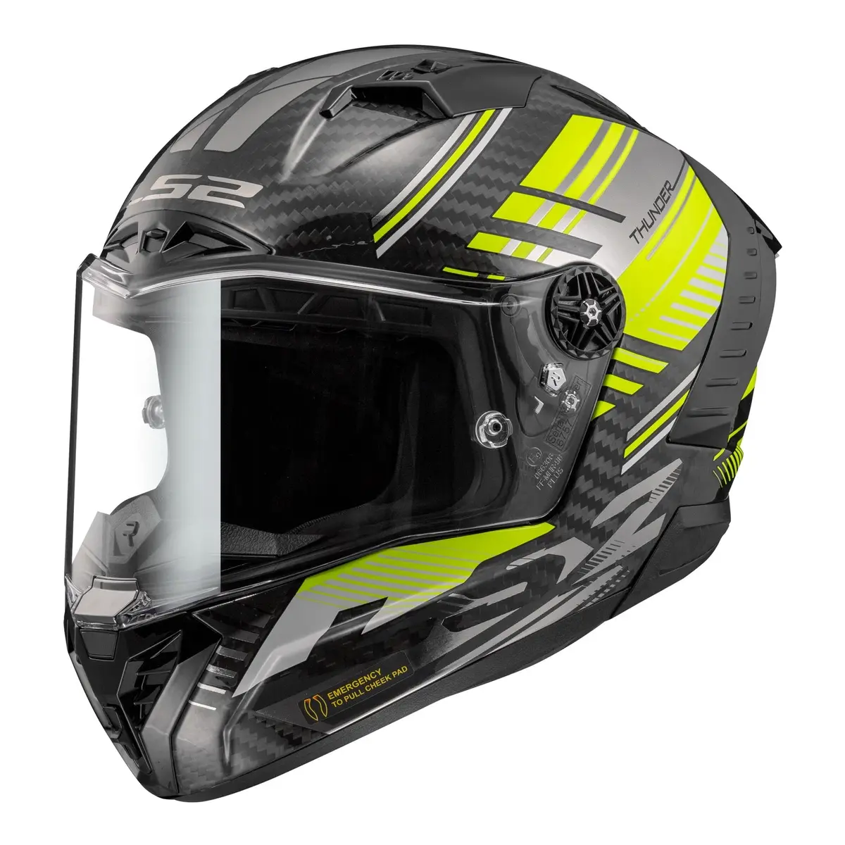 Ls2 Ff805c Thunder Carbon Volt - Black / Hi-Vis Yellow 06 1