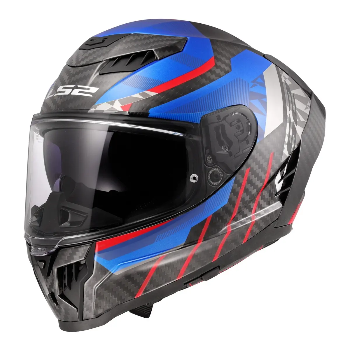 Ls2 Ff807 Dragon Carbon Trax Helmet - Blue / Red / Carbon 06 1