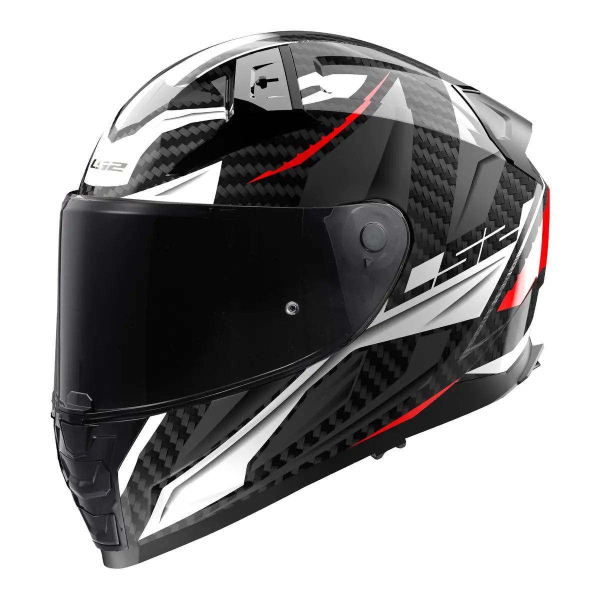 Ls2 Ff811 Vector Ii Carbon Savage Helmet - White / Red / Grey 1