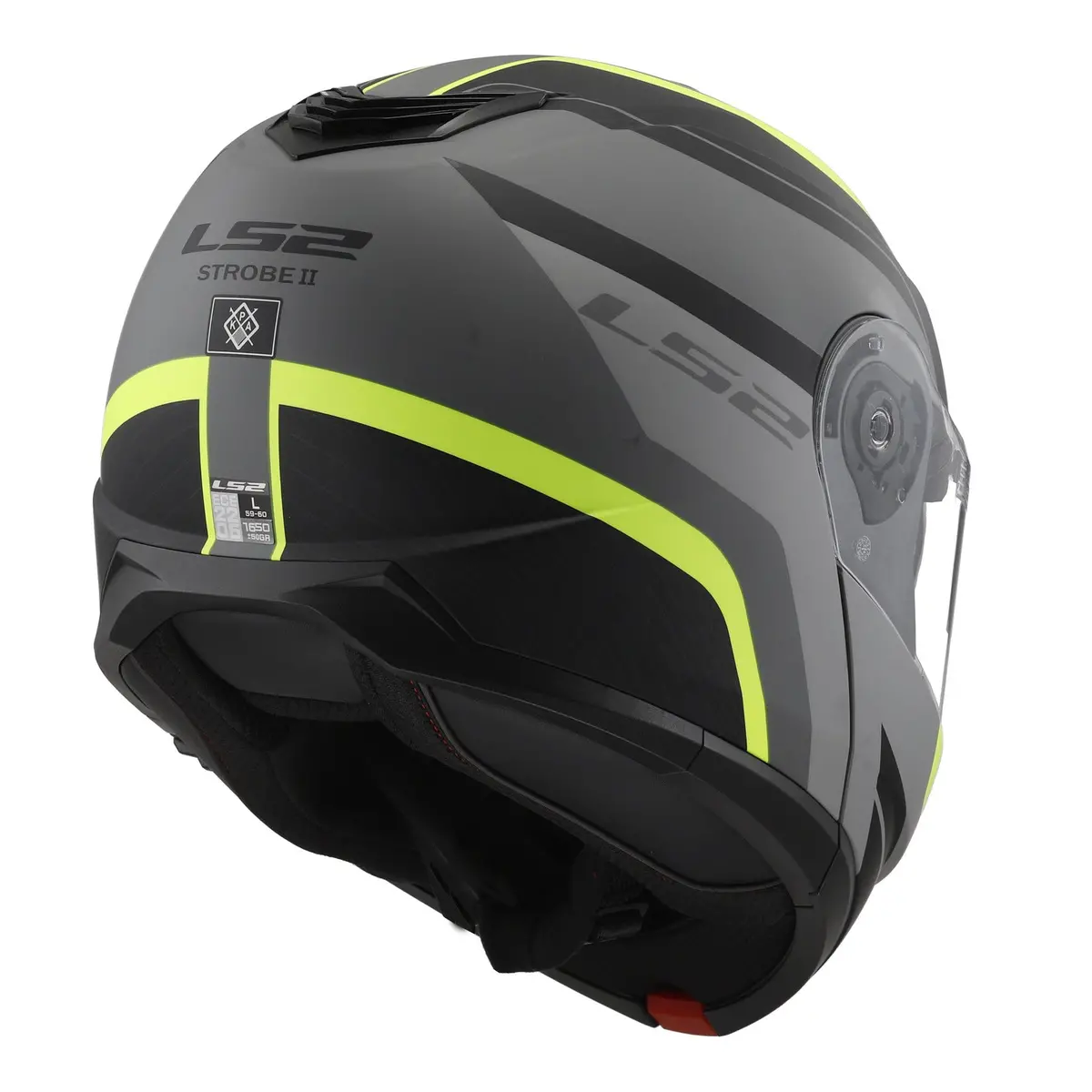Ls2 Ff908 Strobe Ii Monza Flip Front Helmets - Matte Black / Hi-Vis Yellow 06 5