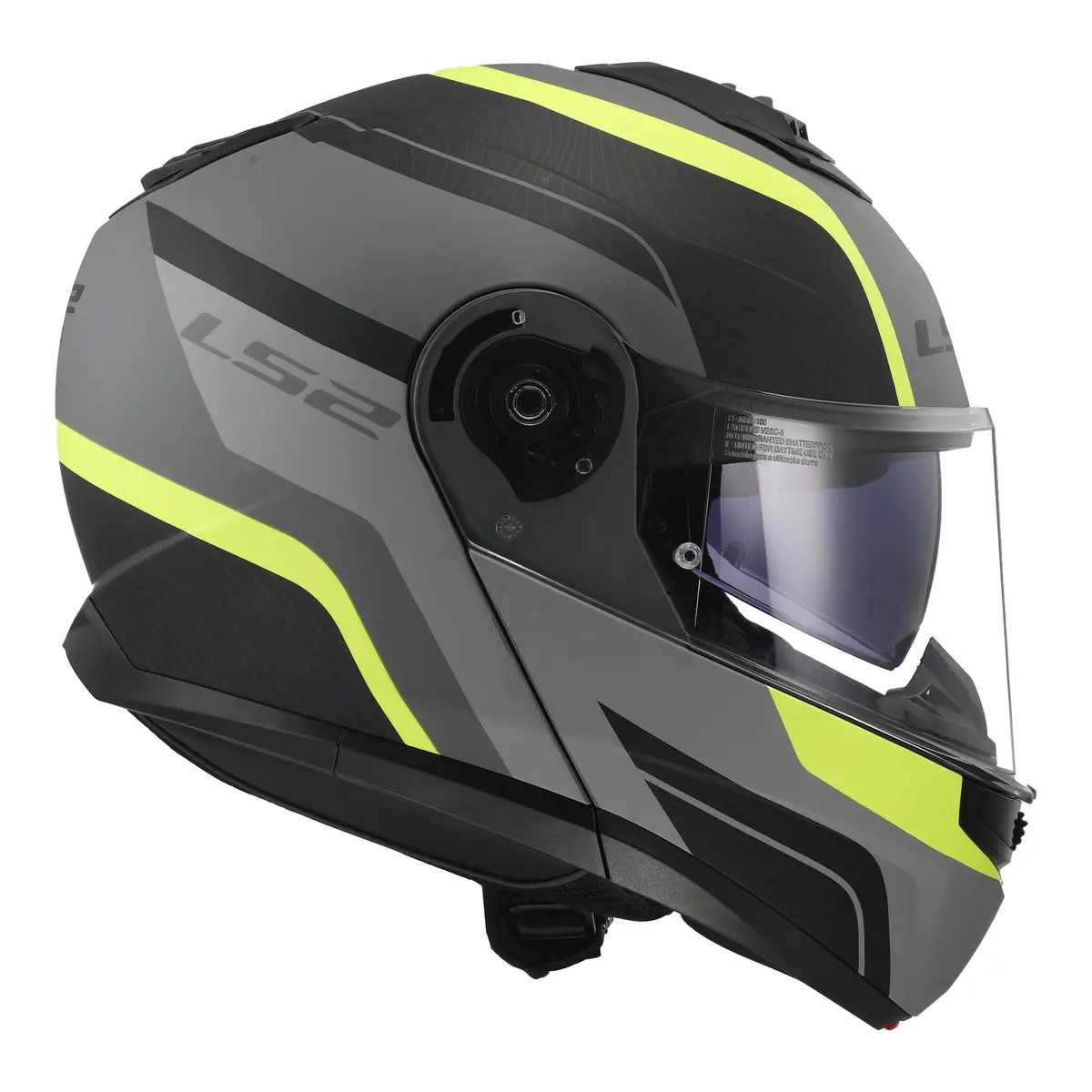 Ls2 Ff908 Strobe Ii Monza Flip Front Helmets - Matte Black / Hi-Vis Yellow 06 6