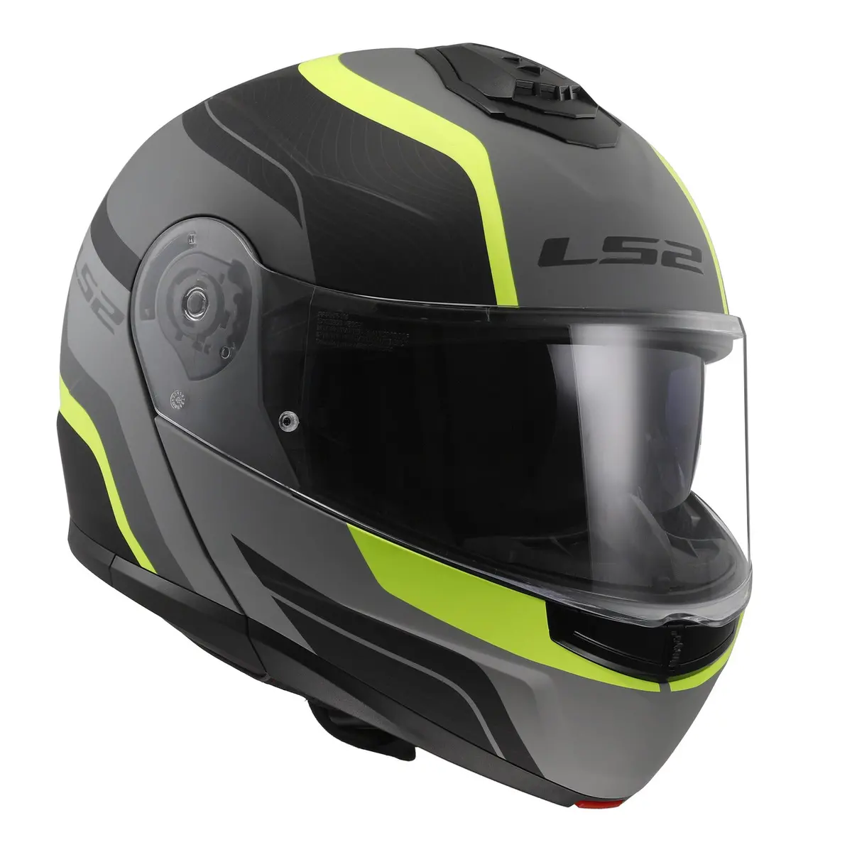Ls2 Ff908 Strobe Ii Monza Flip Front Helmets - Matte Black / Hi-Vis Yellow 06 7