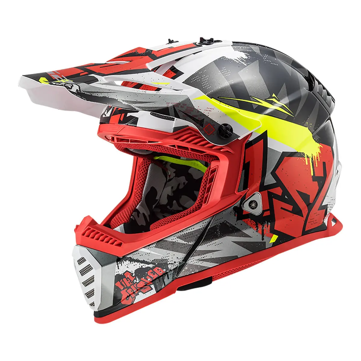 Ls2 Mx437j Fast Evo Crusher Mini Helmet - Black / Grey / Red 1