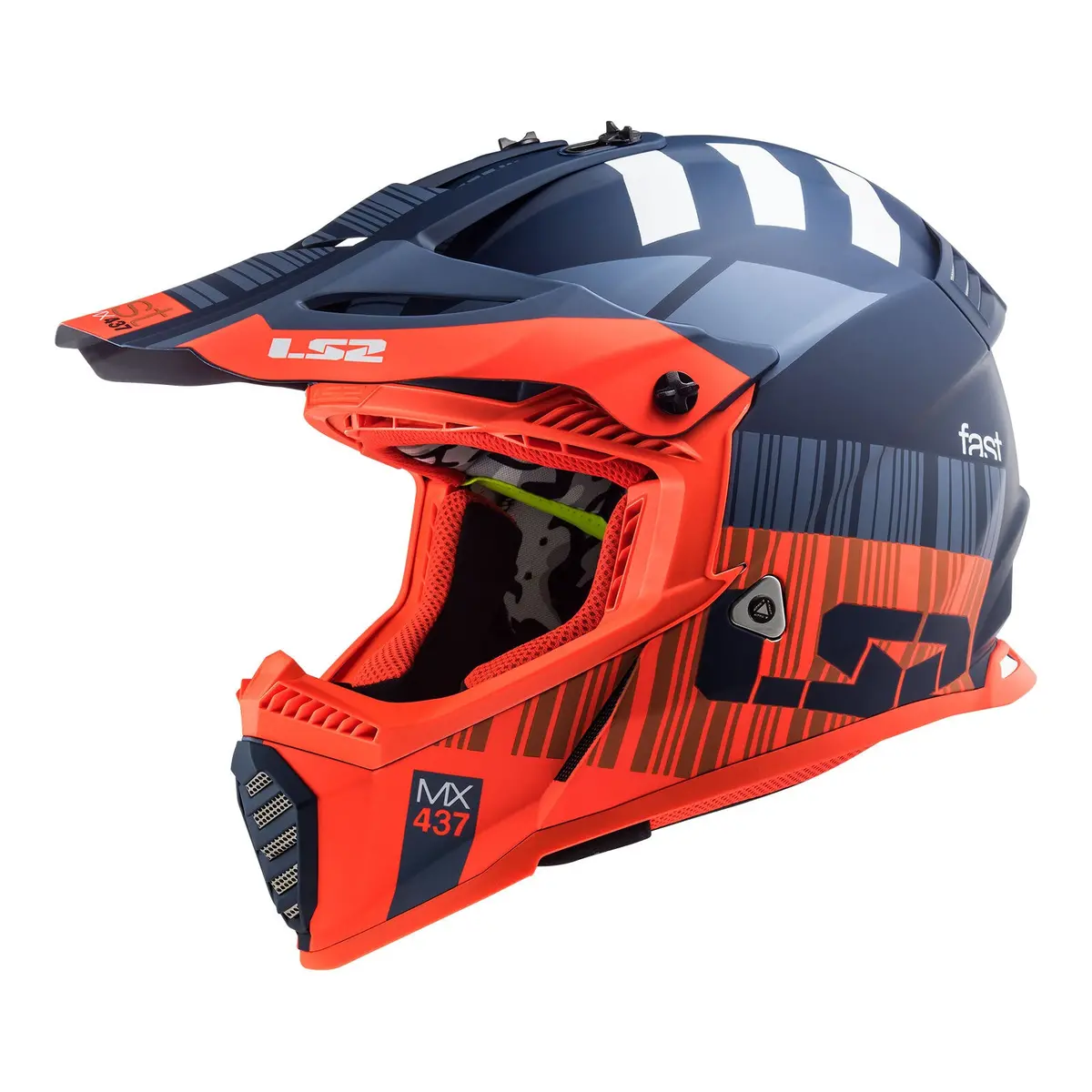 Ls2 Mx437 Fast Evo Xcode Matte Blue / Orange 1