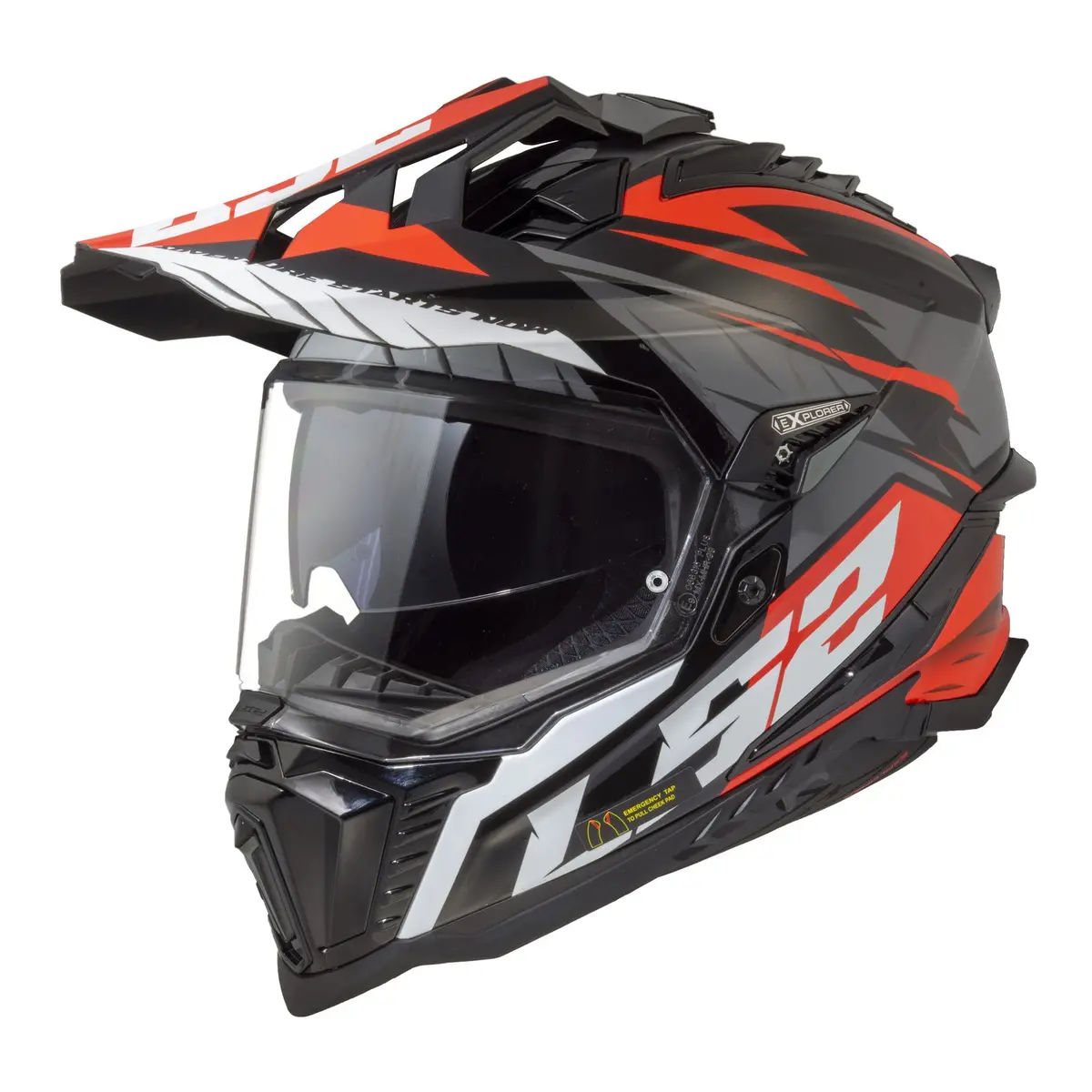 Ls2 Mx701 Explorer Spire Helmet - Black / Titanium / Red 06 1