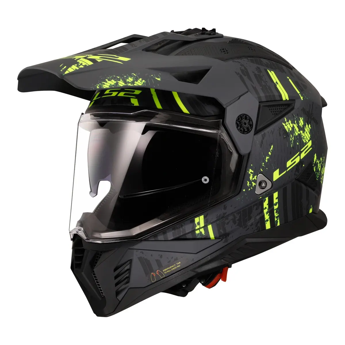 Ls2 Mx702 Pioneer Ii Crazy - Matte Black / Grey / Hi-Vis Yellow 1