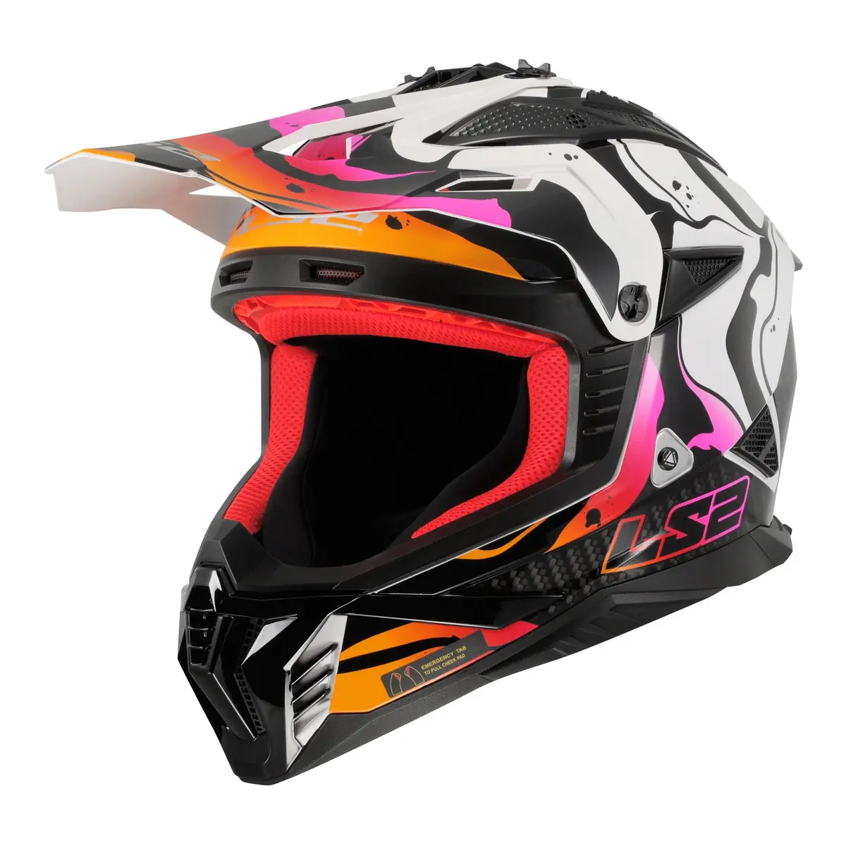 Ls2 Mx708 Fast Ii Wash Helmet - White / Black / Red 1
