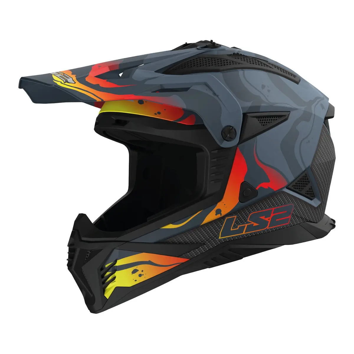 Ls2 Mx708 Fast Ii Wash Helmet - Dark Grey / Red 06 1