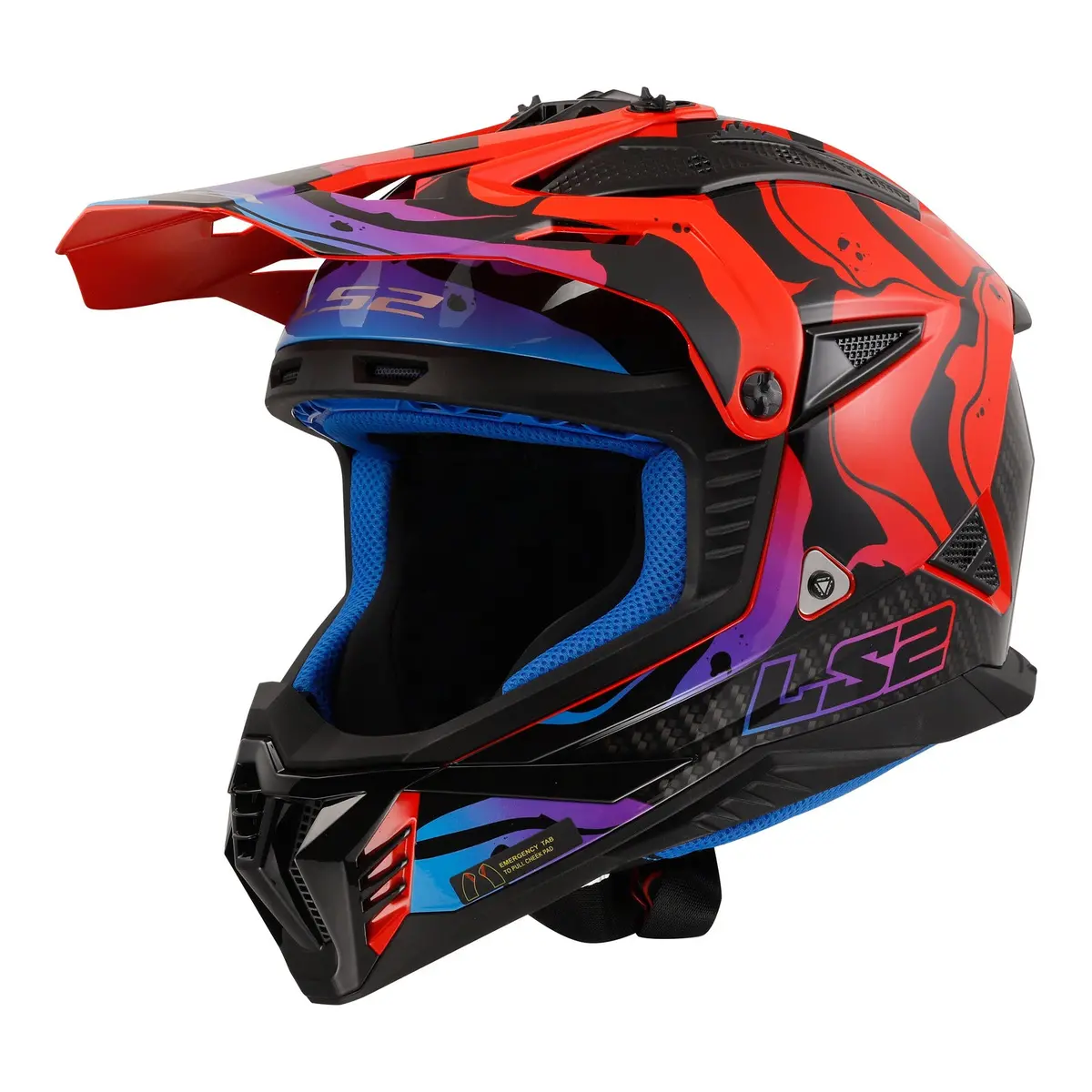 Ls2 Mx708 Fast Ii Wash Helmet - Red / Black / Blue 1