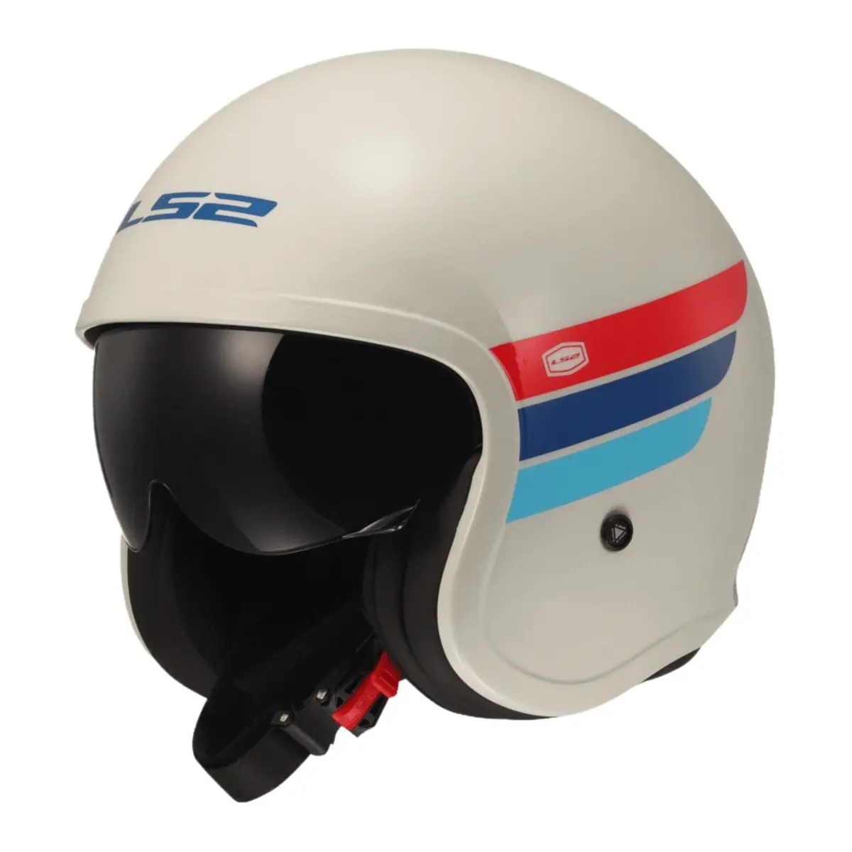 Ls2 Of599 Spitfire Ii Retro Helmet - White / Blue Red 06 1