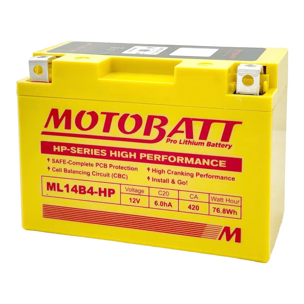 Motobatt Pro Lithium Battery Ml14b4-Hp *6 1