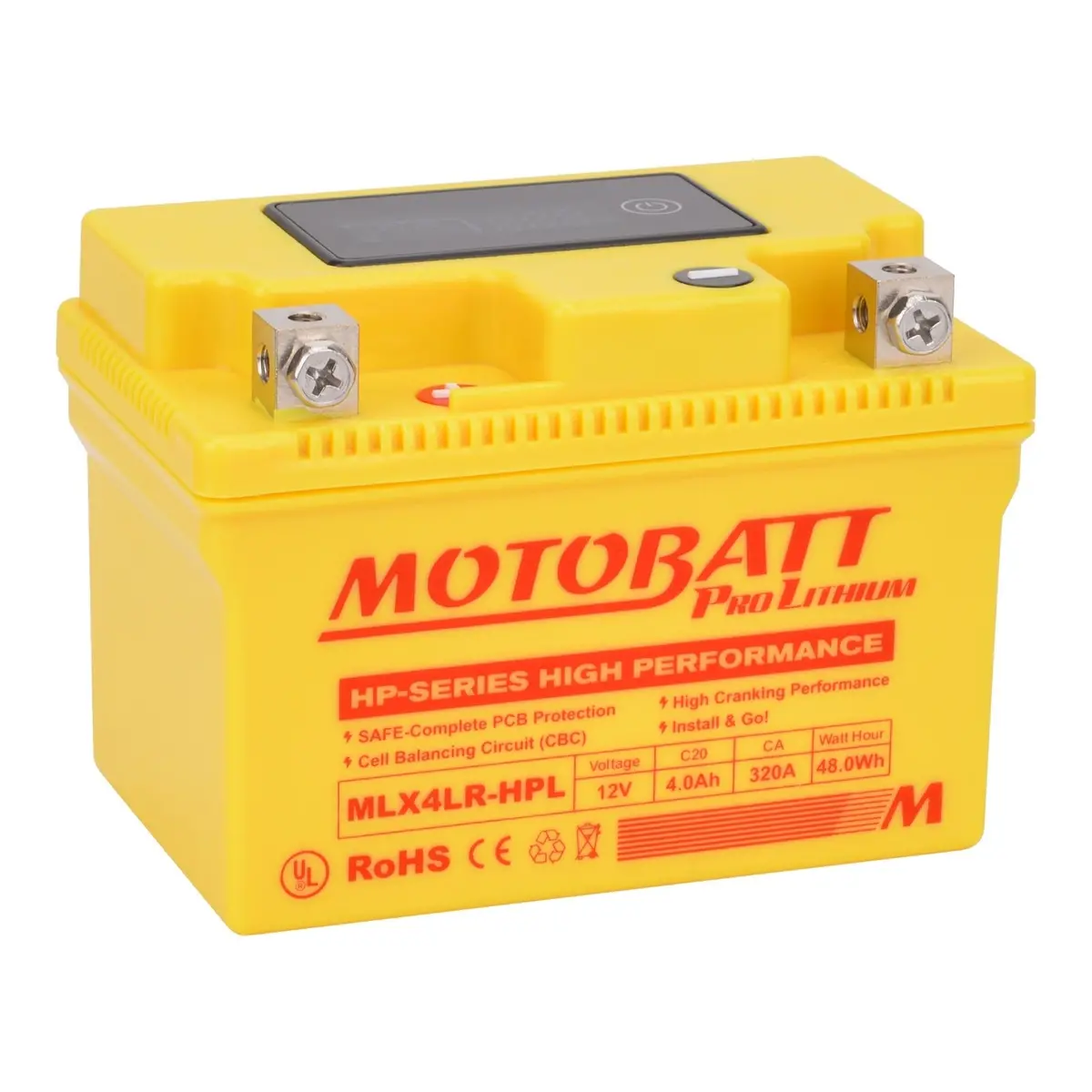Motobatt Pro Lithium Battery Mlx4lr-Hpl *10 For Yam 1
