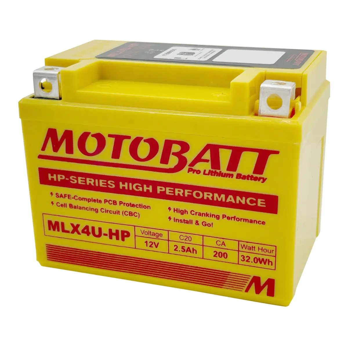 Motobatt Pro Lithium Battery Mlx4u-Hp *10 1