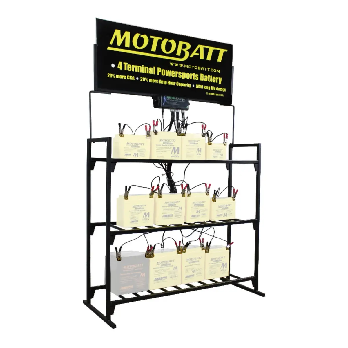 Motobatt 12-Station Battery Maintenance Charger With Stand 1