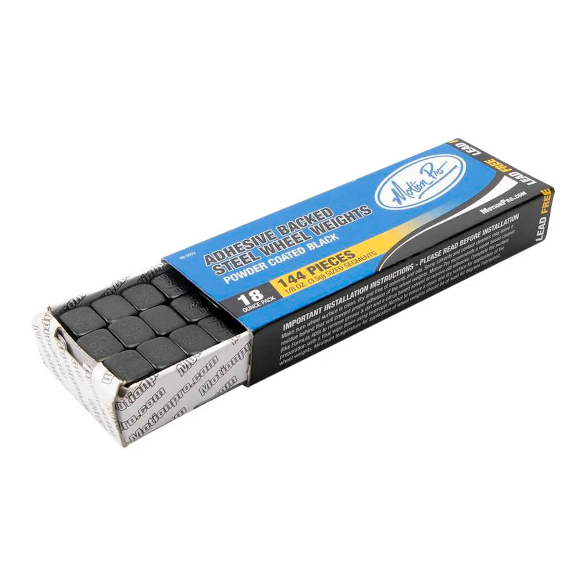 Motion Pro Wheel Weights - Black 1/8Oz. (18Oz. Box) - Steel 1