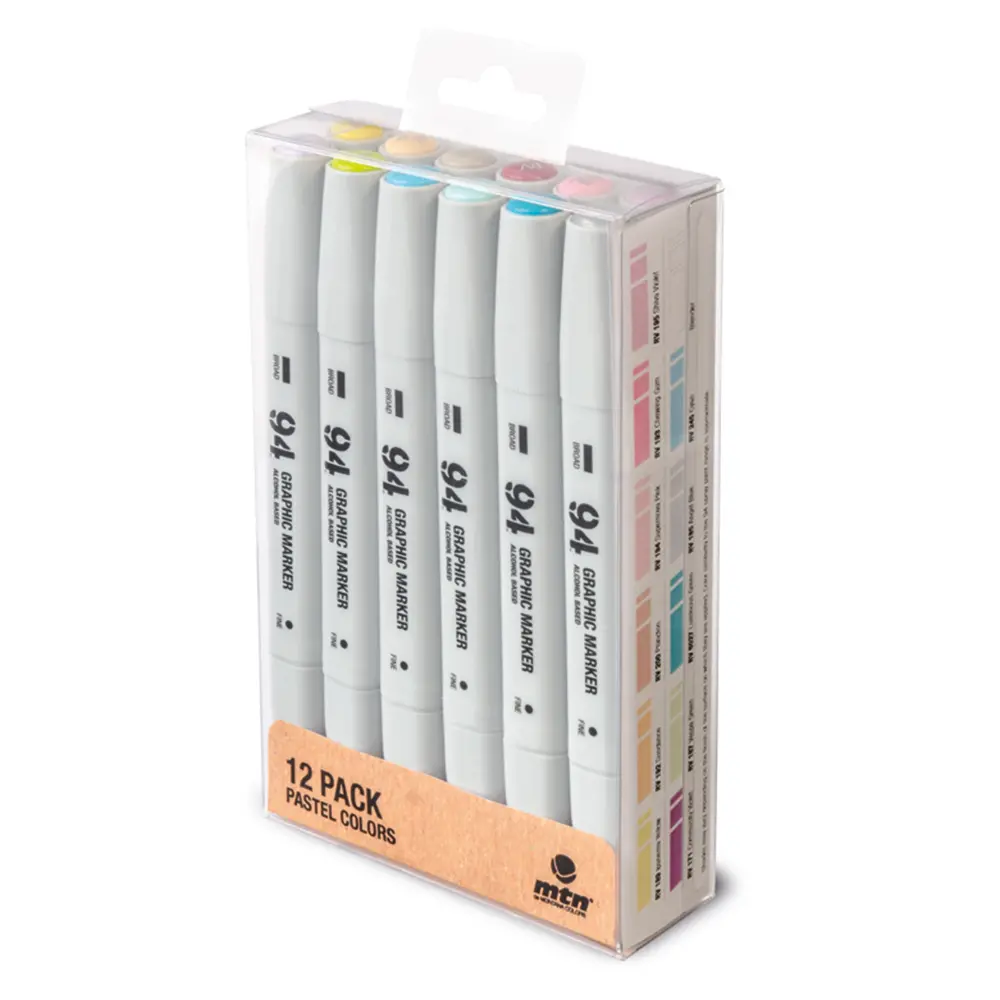 Mtn 94 Graphic Marker 12 Pack - Pastel Colors 1