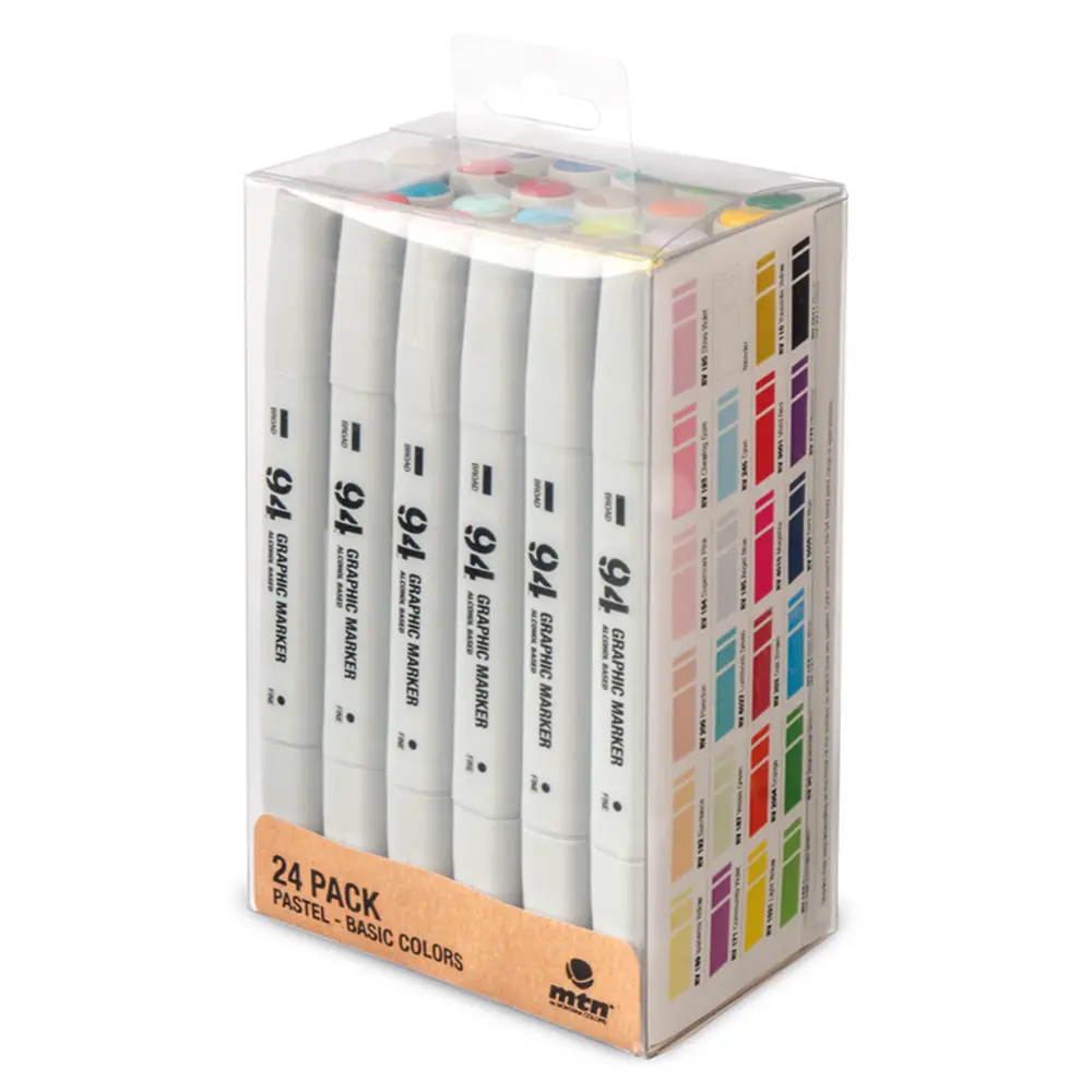 Mtn 94 Graphic Marker 24 Pack - Pastels Basic Colors 1