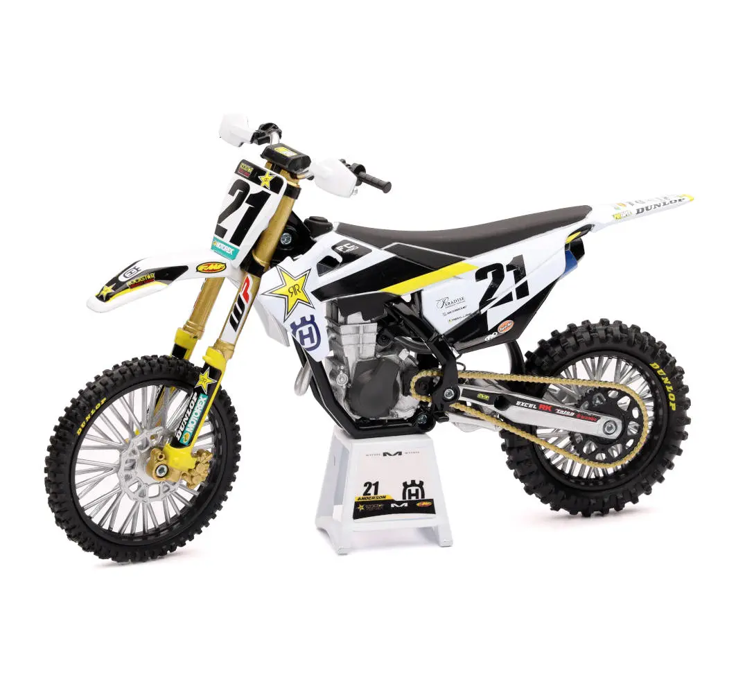 Model Dirt Bike Husqvarna Fc450 1:12 Scale By New Ray Factory Racing Rockstar Energy Jason Anderson 1