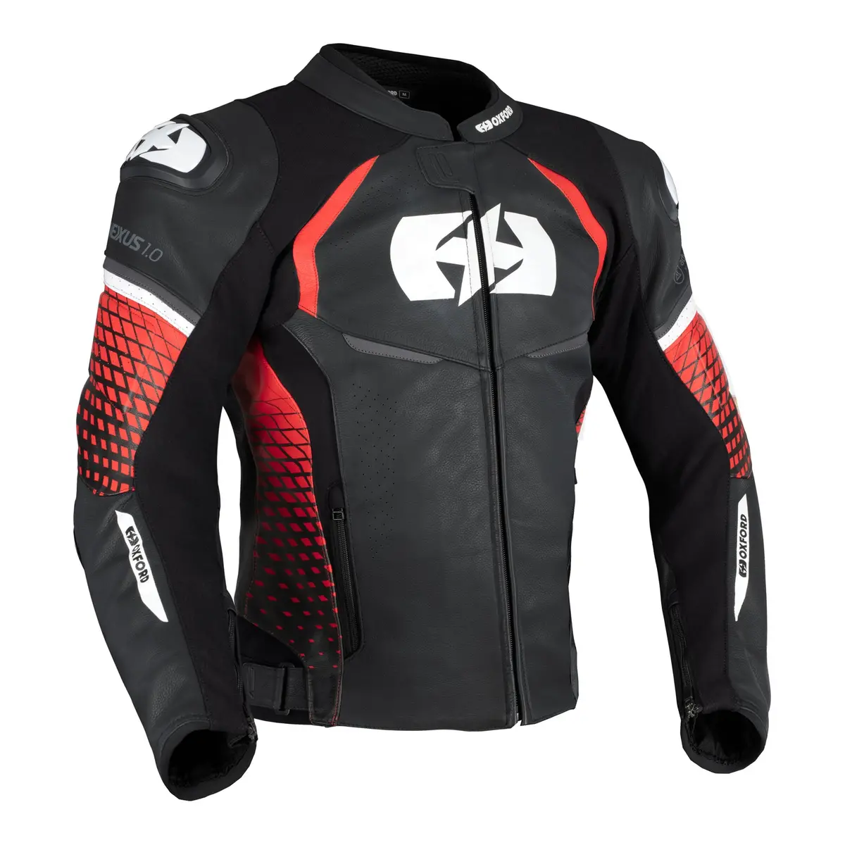 Oxford Nexus 1.0 Leather Men's Jacket - Black / Red 1