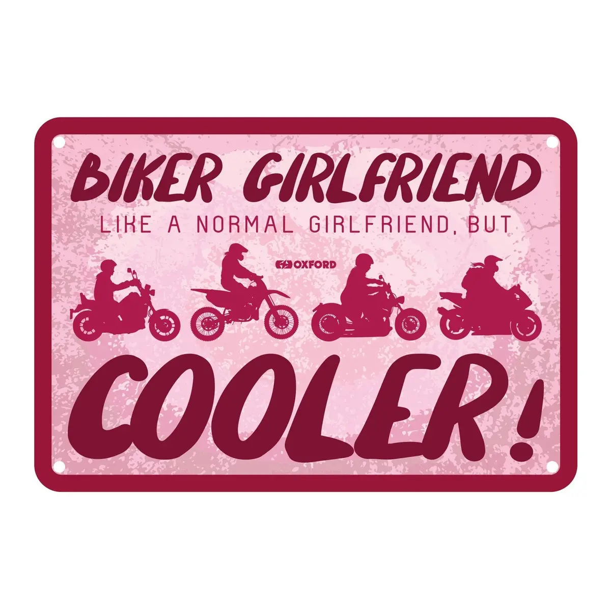 Oxford Garage Metal Sign: "Biker Girlfriend Cooler" 1