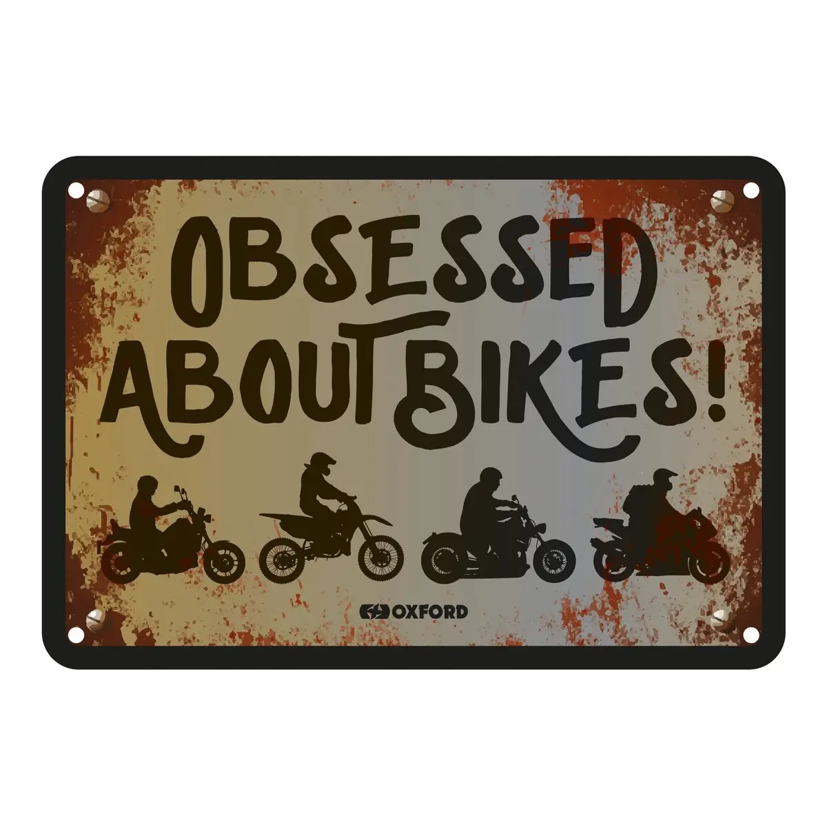 Oxford Garage Metal Sign: "Obsessed About Bikers" 1
