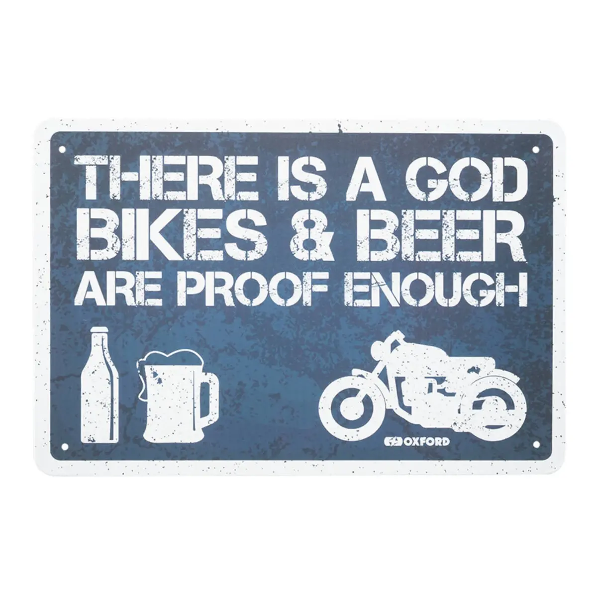 Oxford Garage Metal Sign: "There Is A God" 1