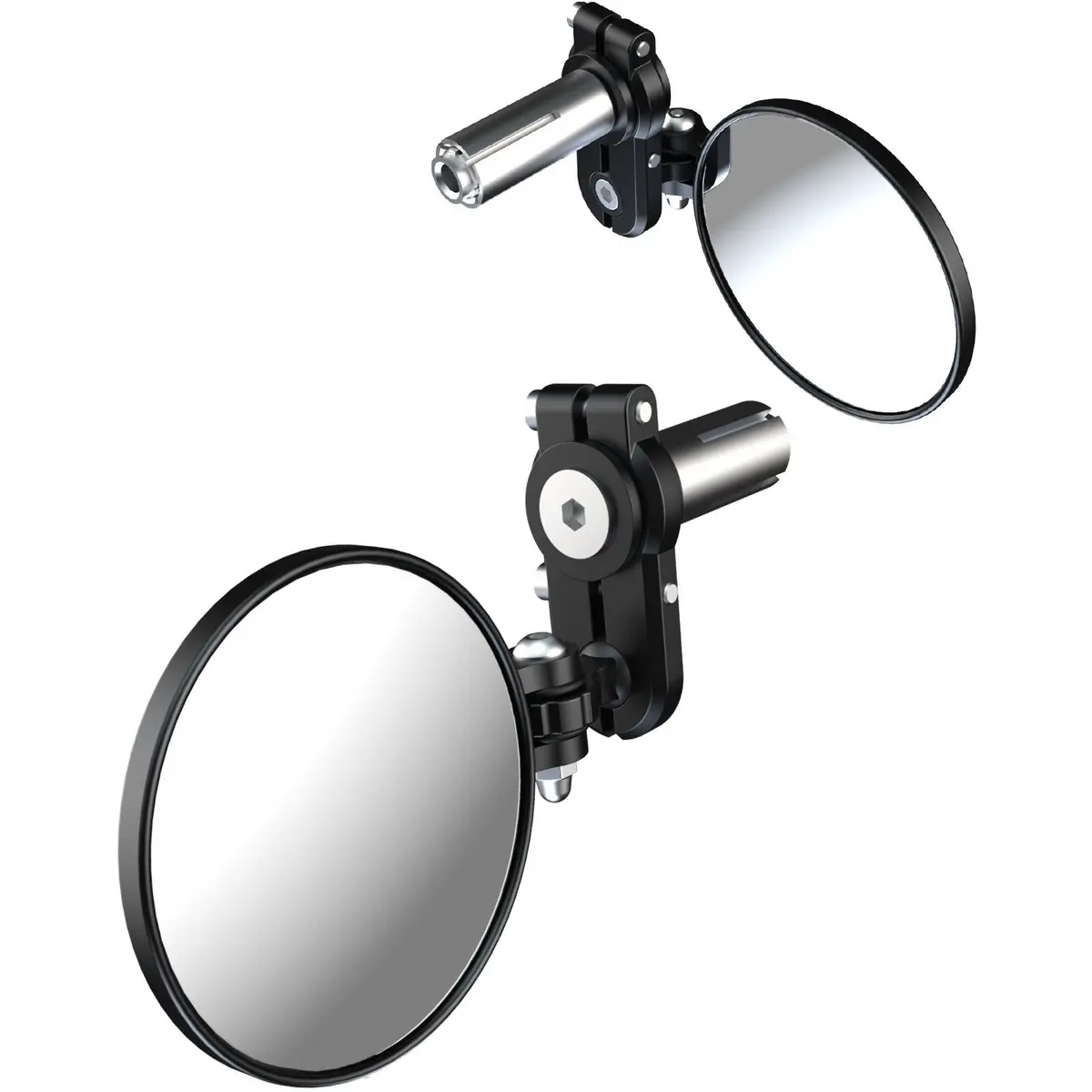 Oxford Fold Away Mirror - Black - Pair 1