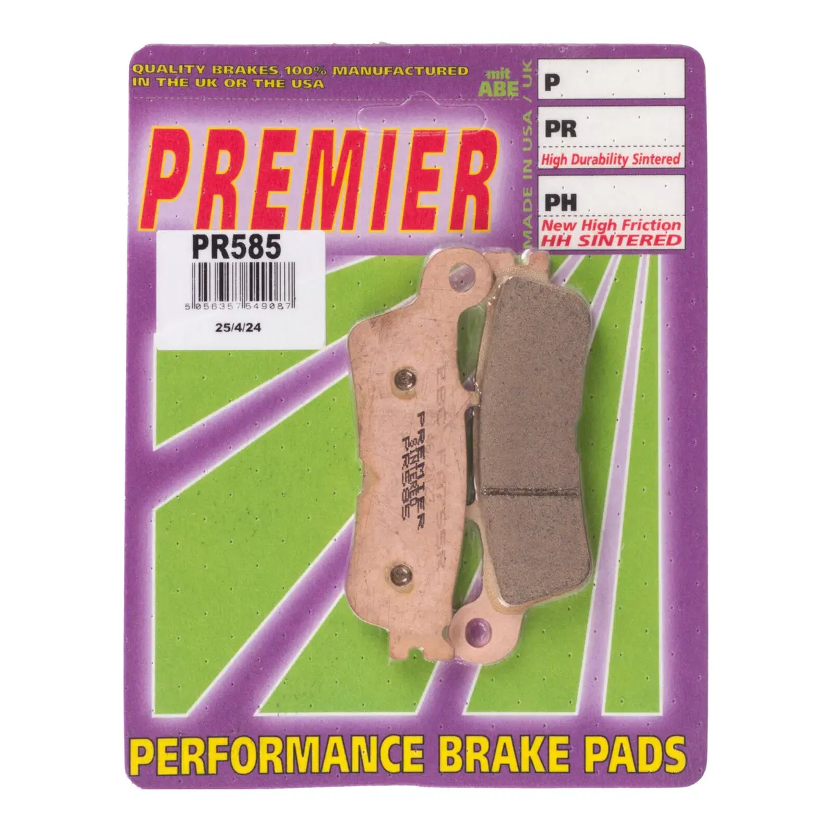 Premier Brake Pads Full Sintered Mx Yz/Wr 250/450 1