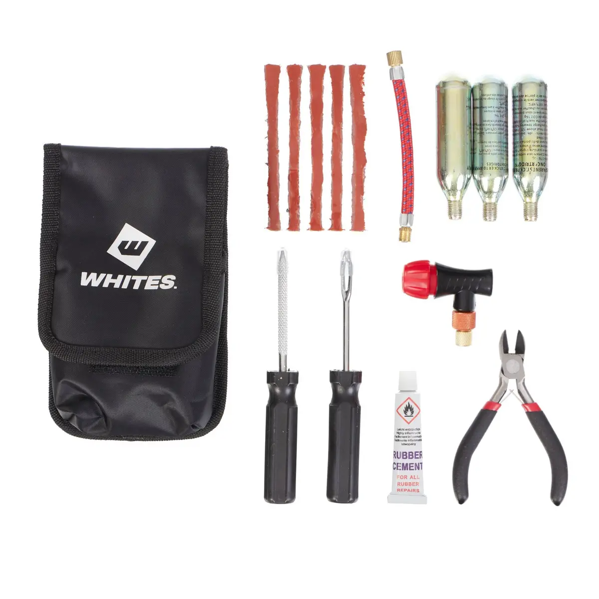 Whites Puncture Repair Kit - Compact (Seals, Co2, Tools, Glue, Bag) 1