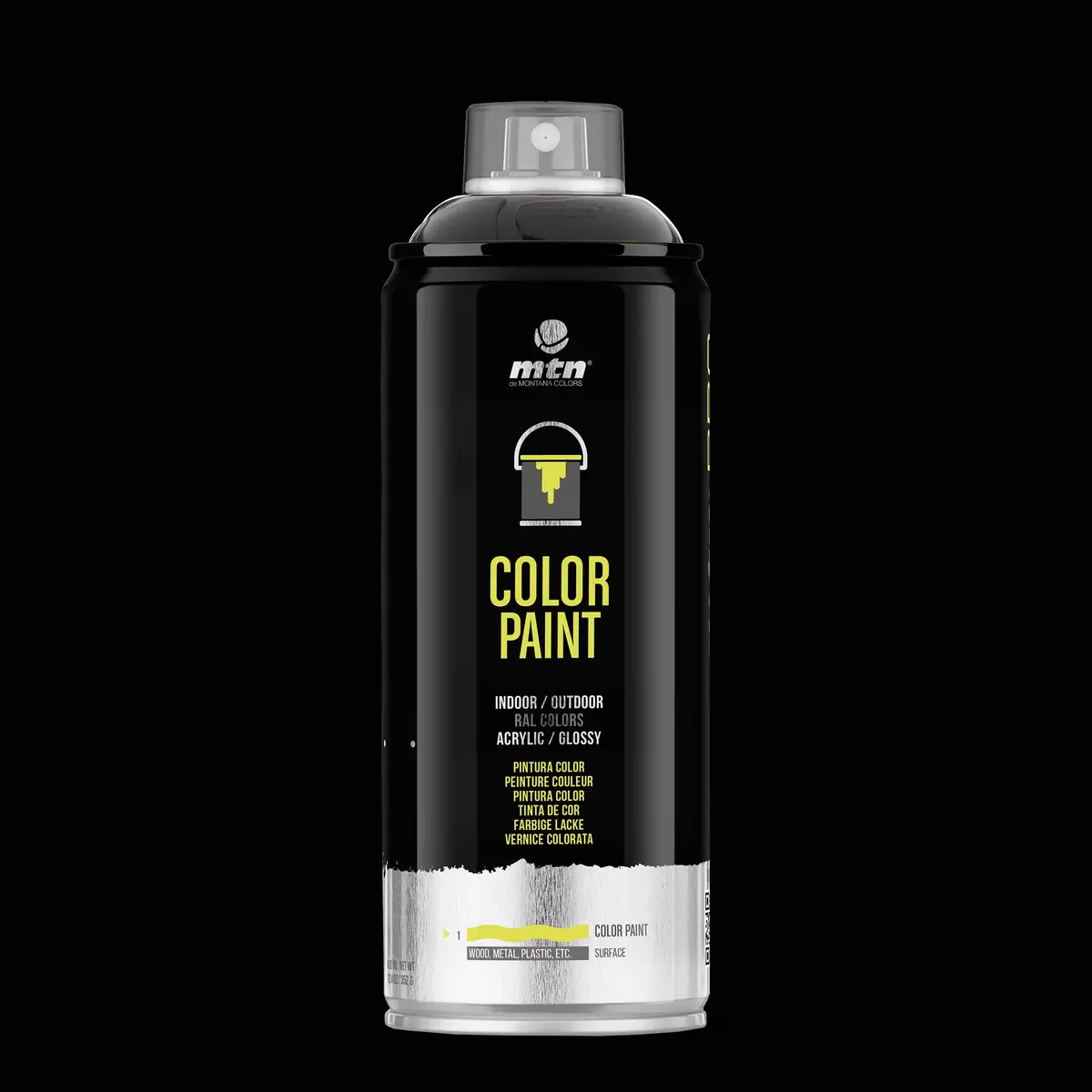 Mtn Pro Spray Paint 400Ml - Ral 9005 Black Gloss 1