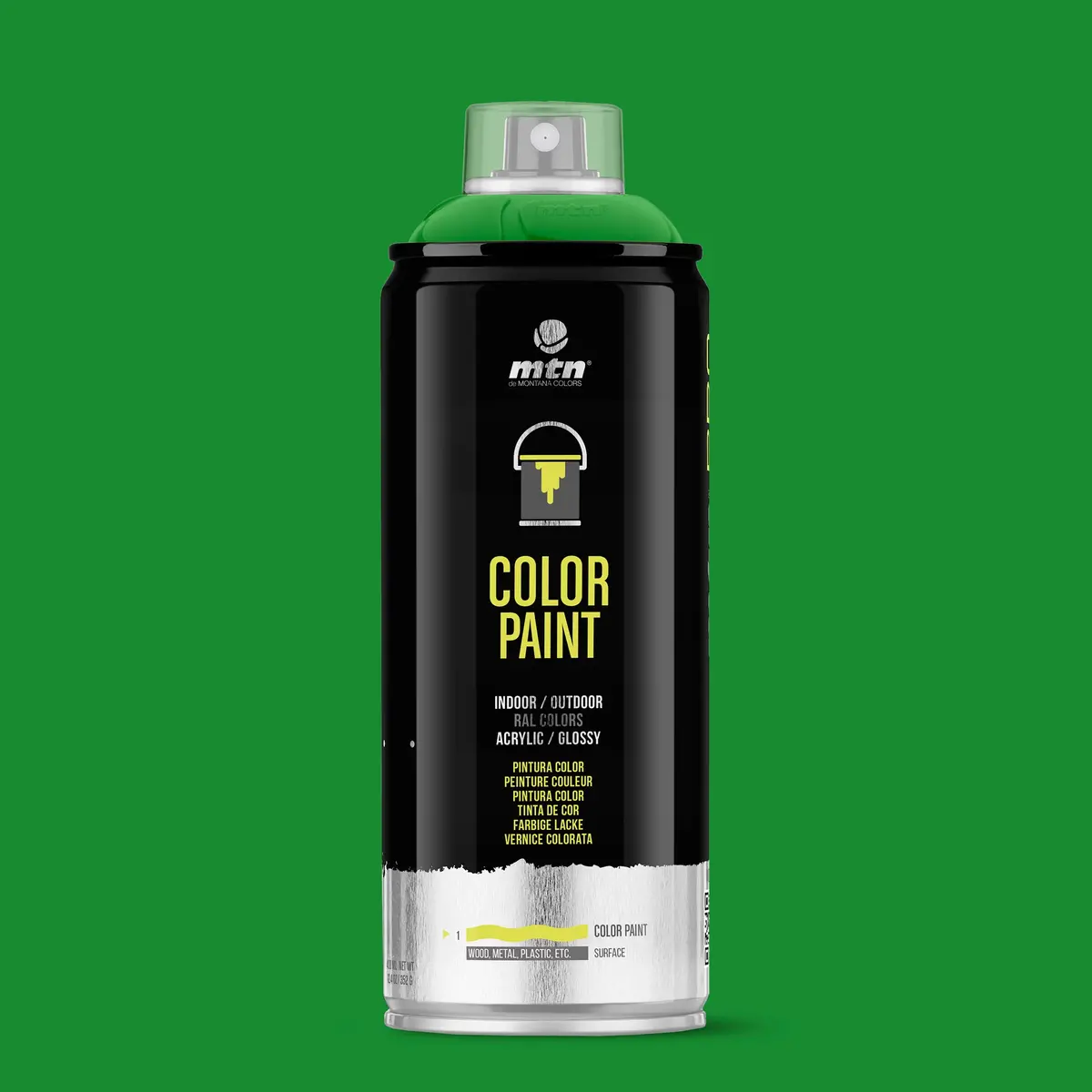 Mtn Pro Spray Paint 400Ml Ral 6018 - Yellow Green 1