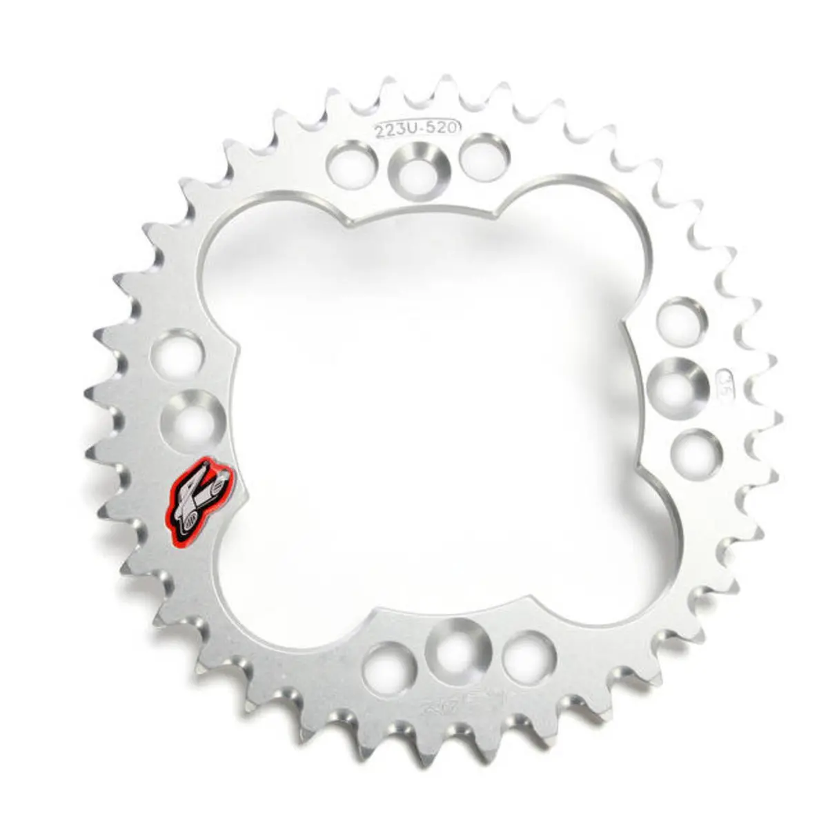 Renthal Rear Sprocket T6 Grooved 7075 Alloy - Silver [Honda Atv] 1