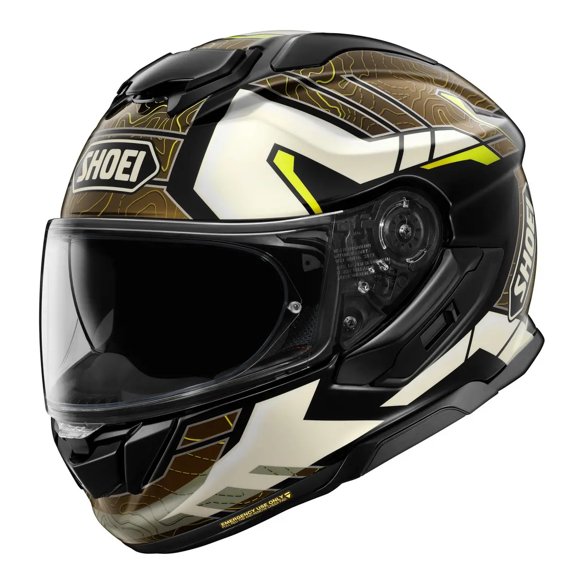 Shoei Gt-Air 3 Hike Tc11 - White / Brown / Hi-Vis Yellow 1
