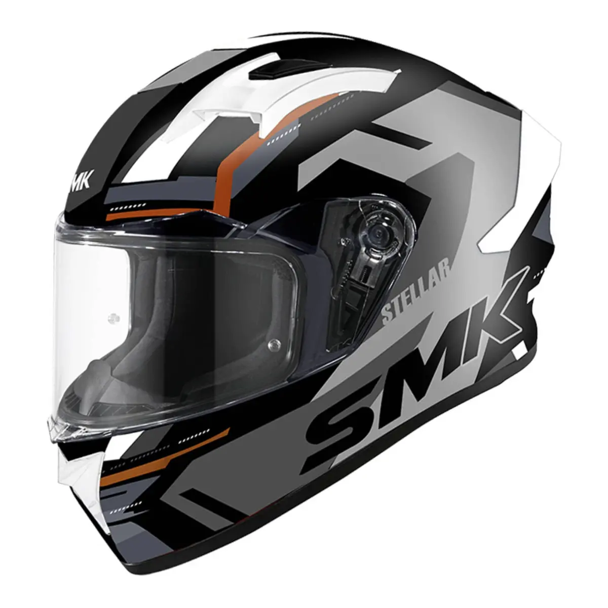 Smk Stellar K Power Helmet - Black / Grey / Orange 1