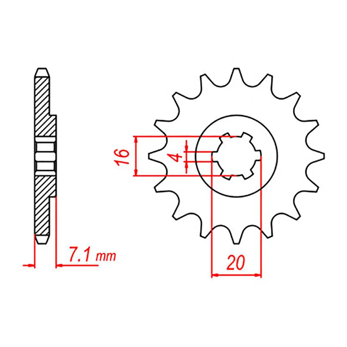 Mtx 413 Steel Front Sprocket #420 1