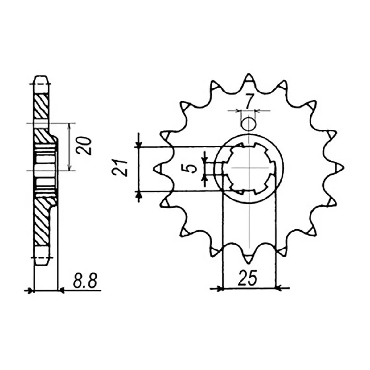 Mtx 507 (2) Steel Front Sprocket #520 1